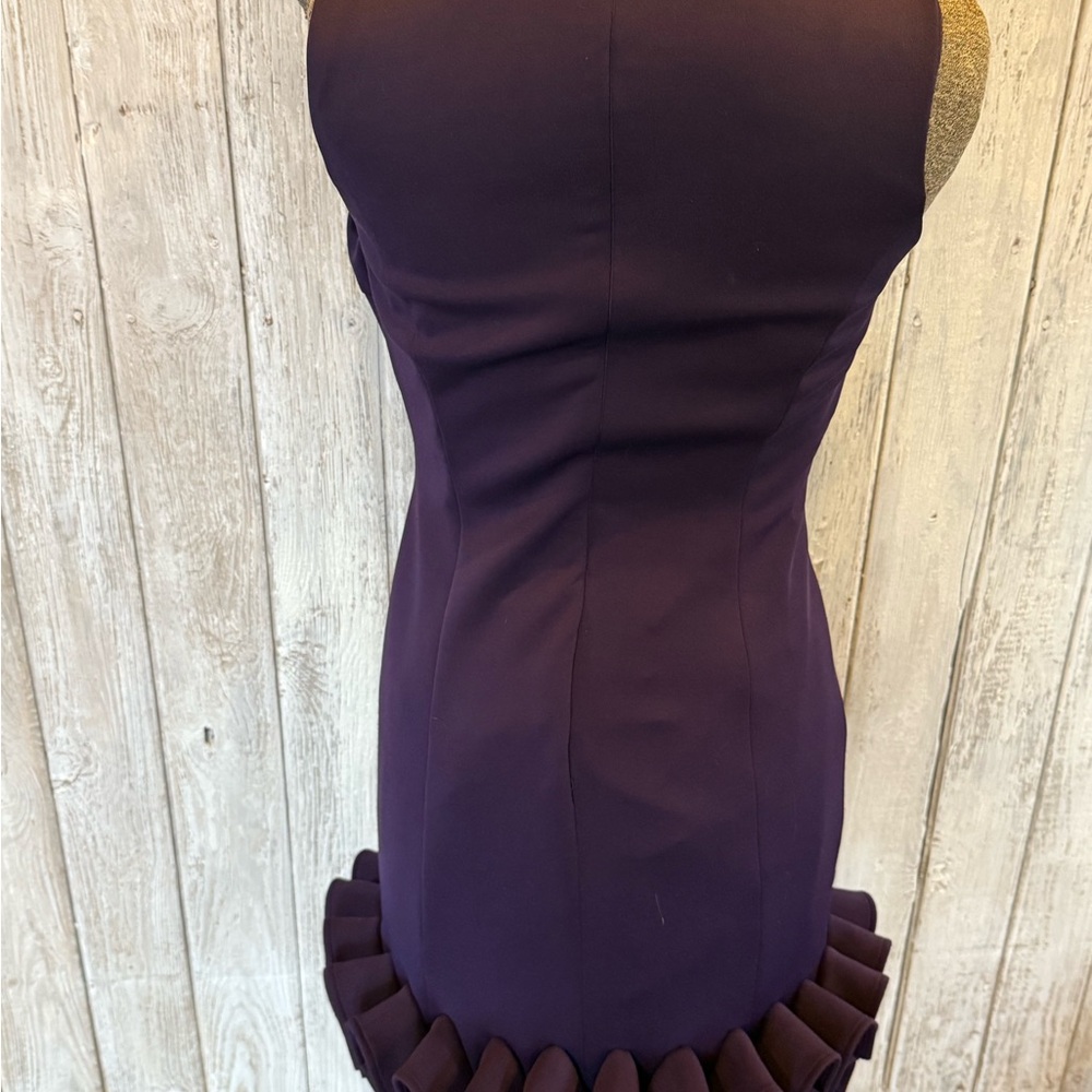 Maia Chic Sleeveless Ruffle Hem Dress in Deep Purple - Picture 10 of 10